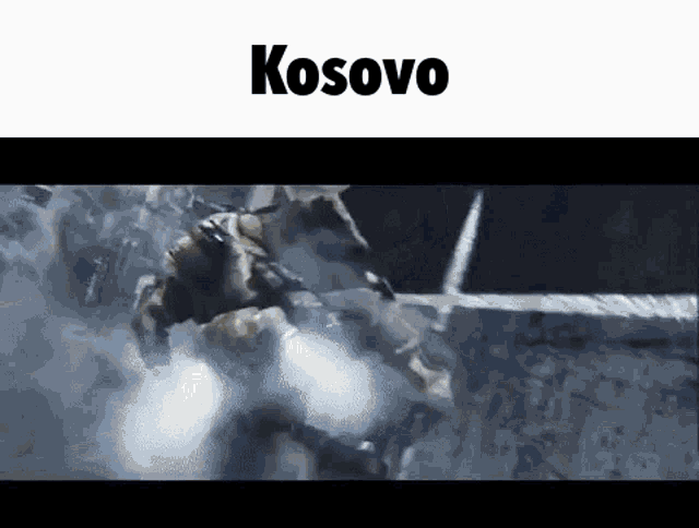 kosovo is written on the bottom of a picture
