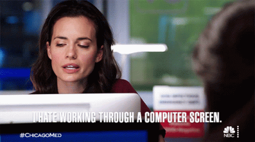 I Hate Working Through A Computer Screen Dr Natalie Manning GIF - I Hate Working Through A Computer Screen Dr Natalie Manning Chicago Med GIFs