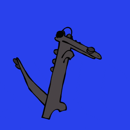a cartoon drawing of a lizard wearing headphones on a blue background