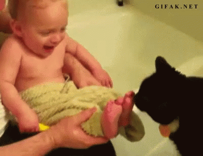Cute Baby + Cat = Cuteness GIF - Cute Cat Baby GIFs