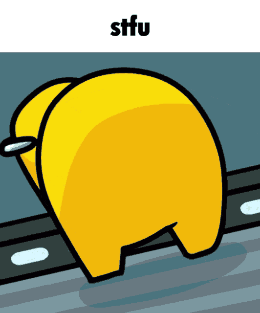 a picture of a yellow among us character with the word sffu below it