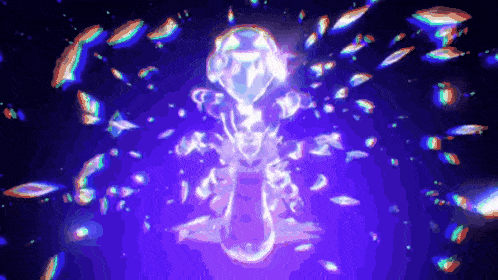 a purple background with a glowing object in the middle of it