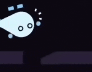 a cartoon drawing of a whale with triangles and circles on it