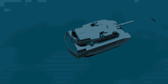 a computer generated image of a tank in the ocean with the letters nasa visible