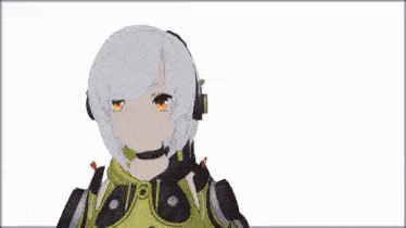 a person wearing headphones and a gas mask is standing next to a rainbow infinity symbol .