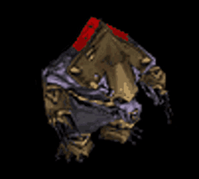 a 3d rendering of a monster with a red collar