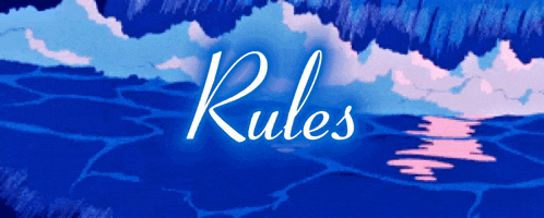 a blue background with the word rules written on it