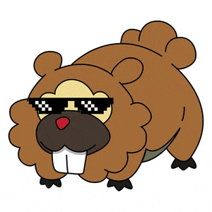 a cartoon of a beaver wearing sunglasses and a red nose