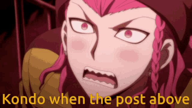 a picture of a girl with the words kondo when the post above