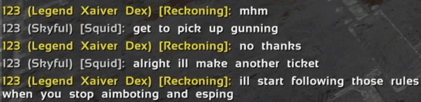 a screenshot of a text message between legend xaiver dex