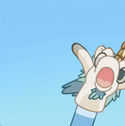 a cartoon character is giving a thumbs up sign with his mouth open .