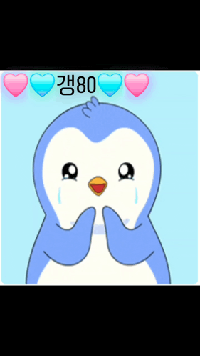 a cartoon penguin with the number 80 on it