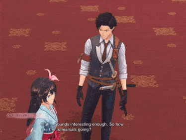 a girl with a pink flower in her hair is wearing a blue shirt