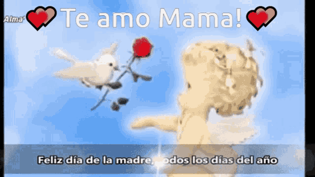 a greeting card that says te amo mama feliz dia de la madre odos los dias del ano