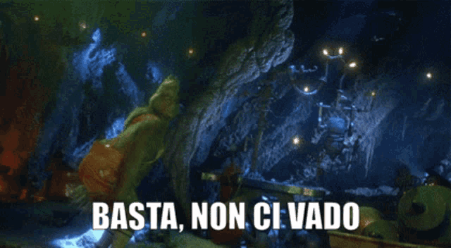 basta non ci vado is written on a screen
