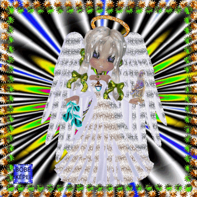 a picture of an angel with the name bobe on the bottom right