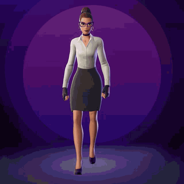 a cartoon character wearing glasses and a white shirt