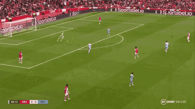 a soccer game is being played on a sportsbet.io banner