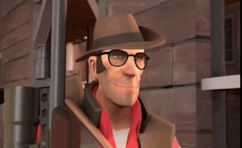 a cartoon character wearing a hat and glasses is smiling