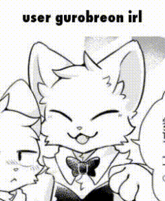 a cartoon of a cat with a colorful head and the words `` user gurobreon irl '' .