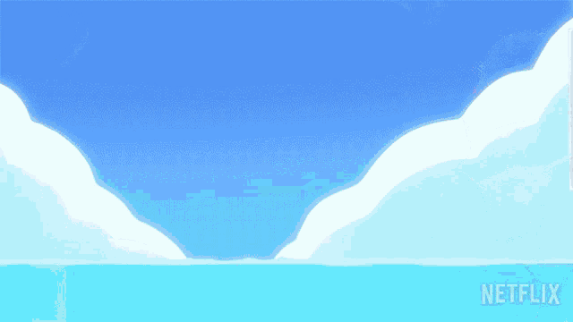 an advertisement for netflix shows a cartoon character in the water