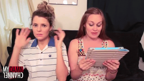 Volunteering? GIF - Daily Grace Mamrie Hart Reading GIFs