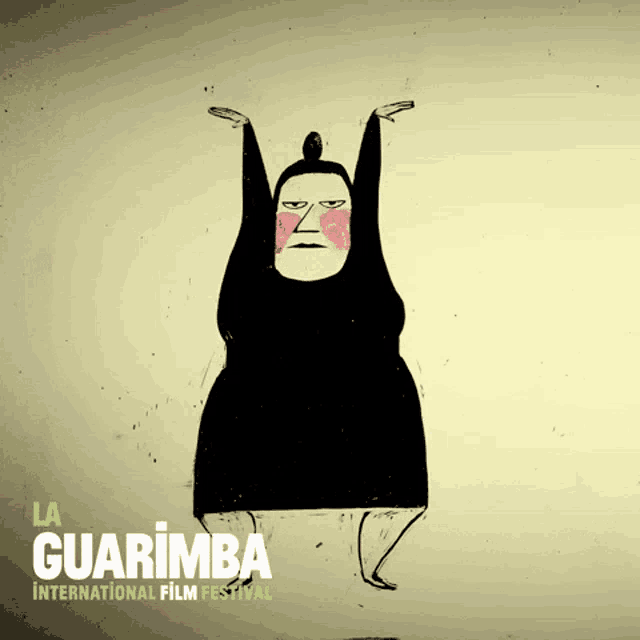 a poster for the guarimba international film festival with a cartoon character