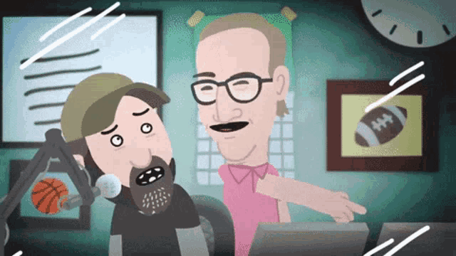 a cartoon of a man with glasses and a beard