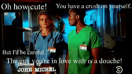 a man and a woman are standing next to each other with a caption that says oh how cute