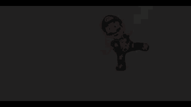 a painting of mario flying through a cloudy sky