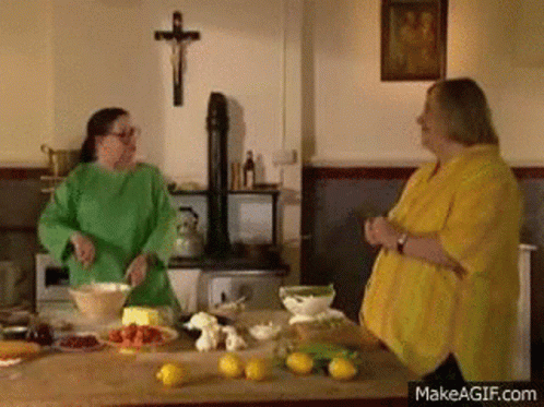 Two Fat Ladies Cooking GIF - Two Fat Ladies Cooking Dance GIFs