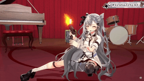 a video of a girl holding a torch with the hashtag #vestiazeta3d