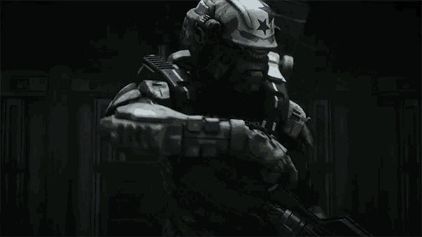 a soldier with a helmet that says comancho on it
