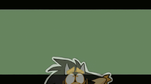 a cartoon character with a triangle on his face