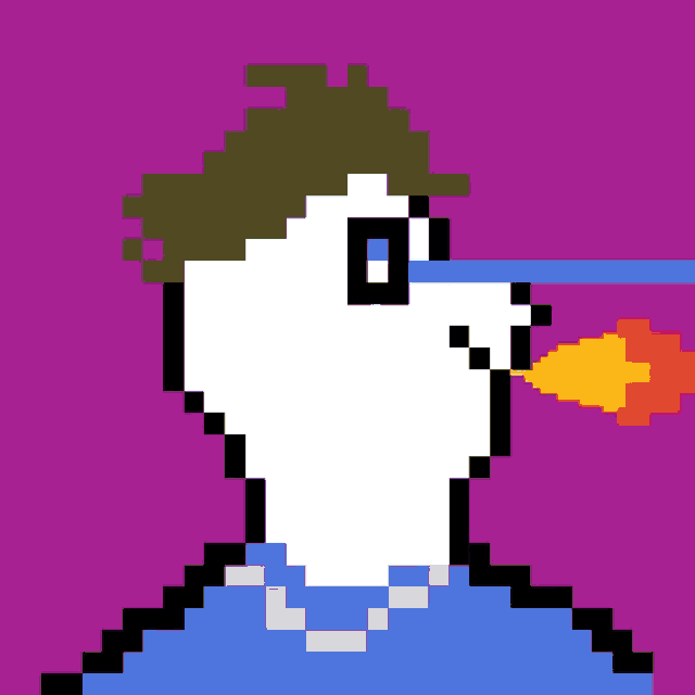 a pixel art drawing of a person with a flame coming out of their mouth