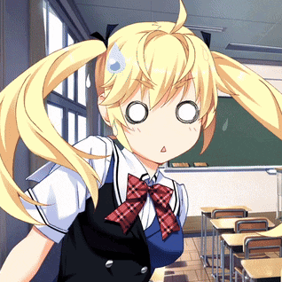 a girl with blonde hair and a red plaid bow tie
