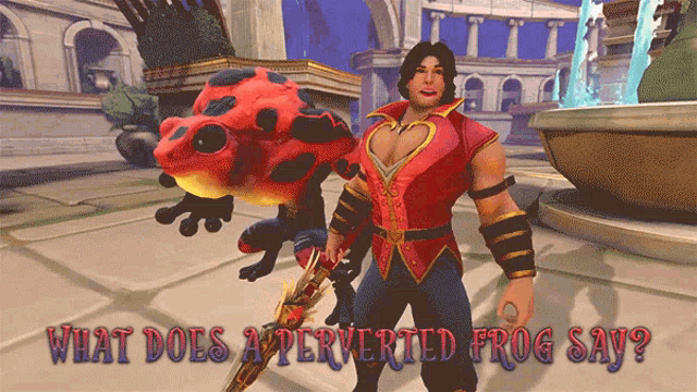What Does Perverted Frog Say Smite Showcase GIF - What Does Perverted Frog Say Smite Showcase Frog GIFs