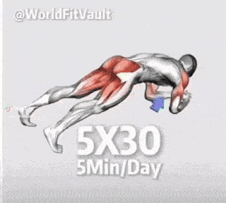 a man is doing a plank with a dumbbell .