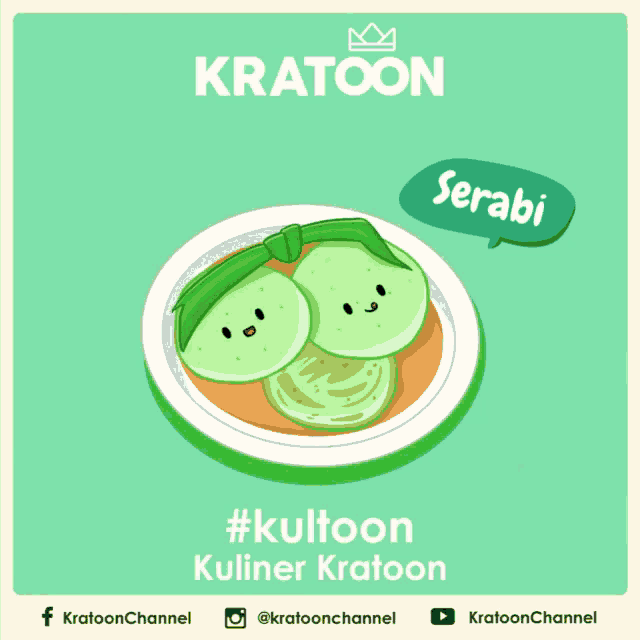 a poster for kratoon shows a plate of food with a speech bubble that says serabi