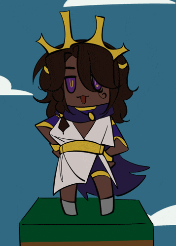 a cartoon character with a crown on her head