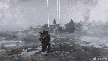 a screenshot of a video game with the word outplayed at the bottom
