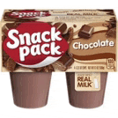 a box of snack pack chocolate real milk pudding cups