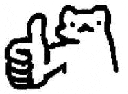 a cat is giving a thumbs up sign .
