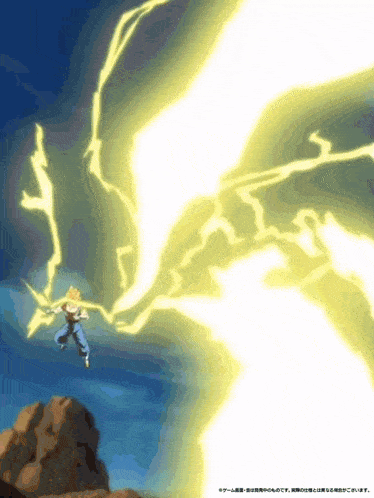 a cartoon of a person being struck by a lightning bolt with chinese writing on the bottom