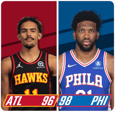 two basketball players one from the hawks and one from the philadelphia phillies