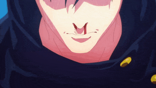 a close up of a person 's face with blood coming out of his nose