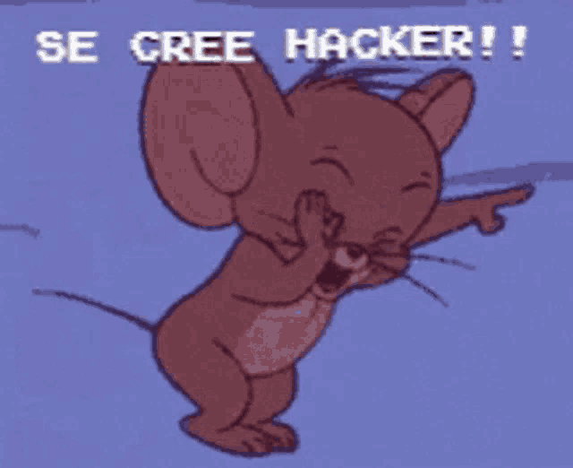 a cartoon of jerry laughing with the words se cree hacker written above him