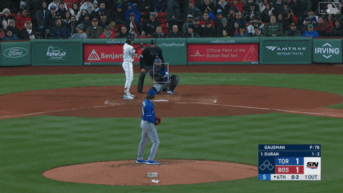 a baseball game is being played between the blue jays and boston red sox
