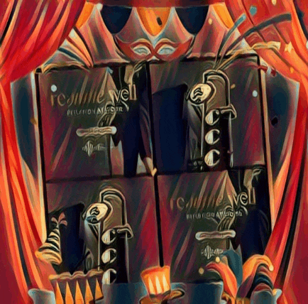 a painting of four boxes that say ' i can smell ' on them