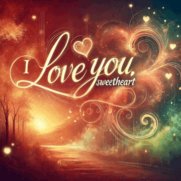 a poster that says i love you sweetheart on it